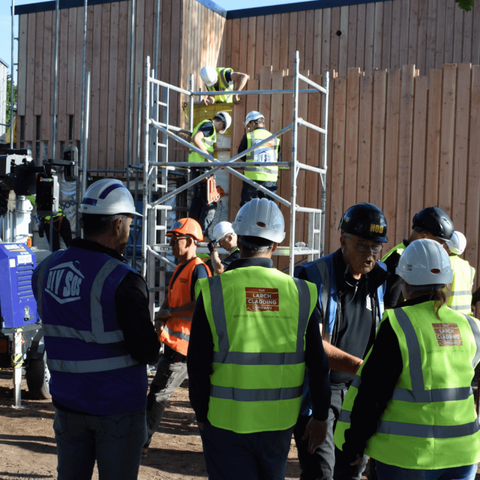 Larch Cladding Company Onsite with DIY SOS